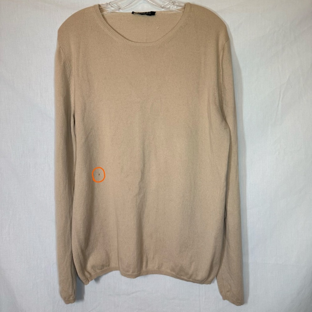 Men's Medium Cashmere Crewneck Sweater - Tan - Picture 5 of 5